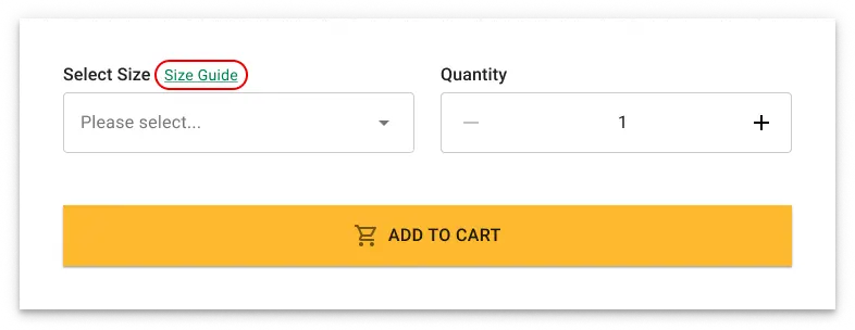 Info about sizing chart